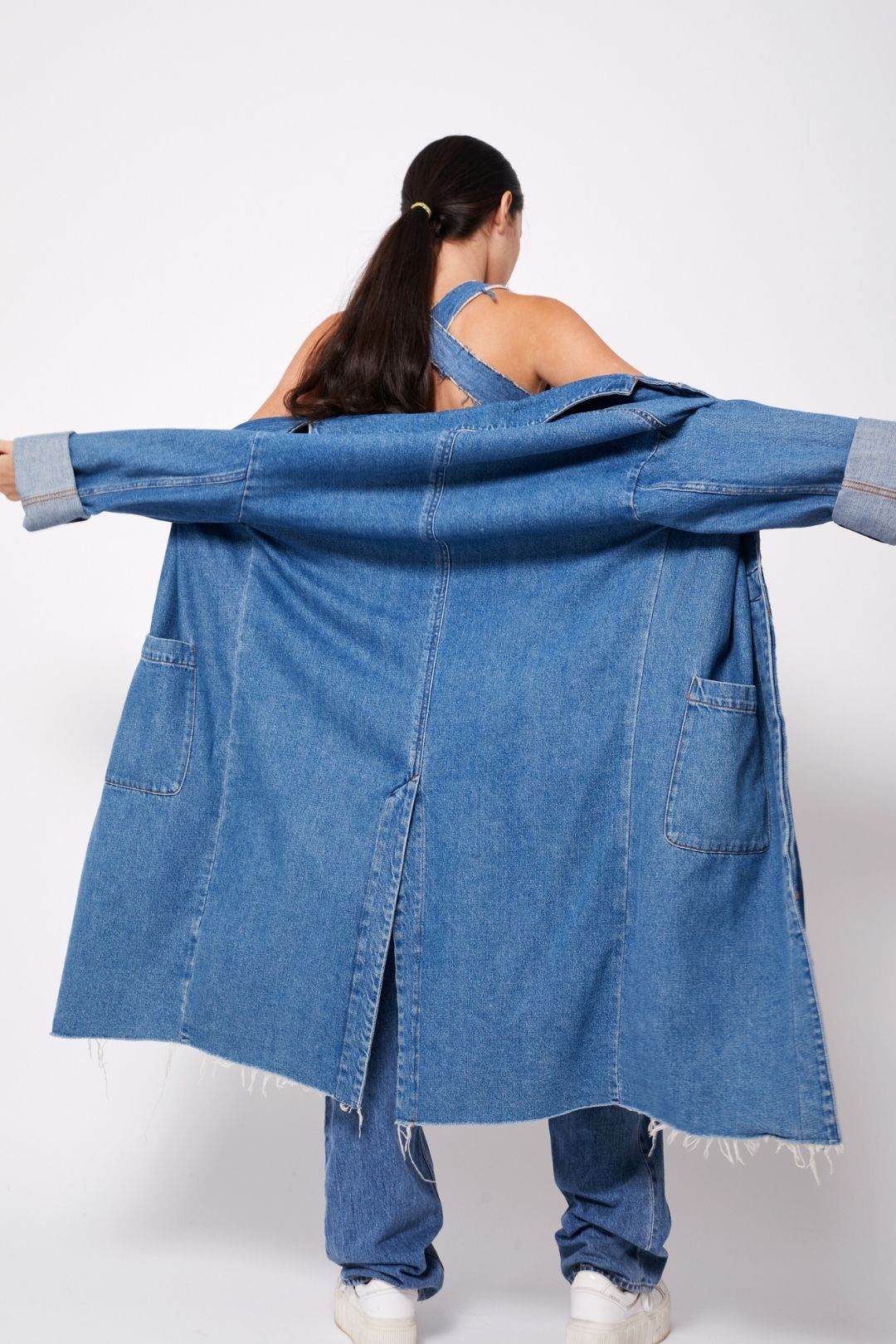 Zip Up Padded Denim Jacket